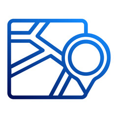 Collection of Minimal Map Location and Navigation Outline Icons