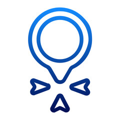 Collection of Minimal Map Location and Navigation Outline Icons