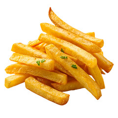 Crispy French Fries Pile Isolated on White Background PNG