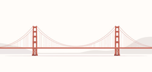 Simplified illustration of the golden gate bridge