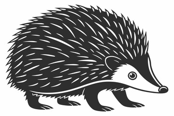 hedgehog sihouette black vector