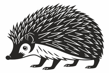 hedgehog sihouette black vector