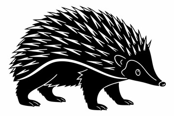 hedgehog sihouette black vector