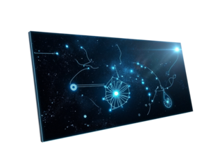 Abstract futuristic technology display isolated on transparent background