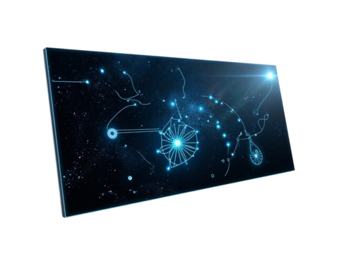 Abstract futuristic technology display isolated on transparent background