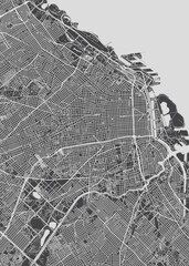 Obraz premium City map Buenos Aires, monochrome detailed plan, vector illustration