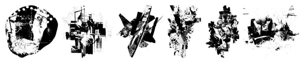 Vector Abstract architectural forms and geometric shapes create a dynamic composition.