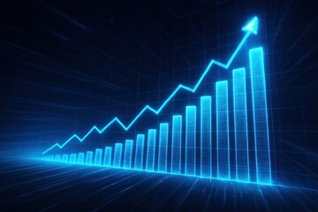 Futuristic digital growth chart