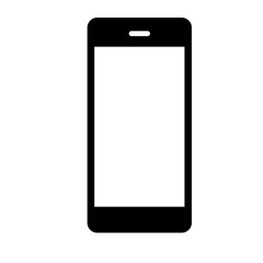 Black Smartphone Icon for Mobile Communication Design