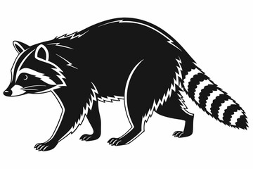 raccoon sihouette black vector