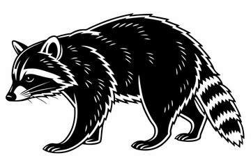 raccoon sihouette black vector