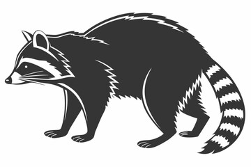 raccoon sihouette black vector
