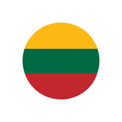 lithuania round flag, vector isolated on transparent background