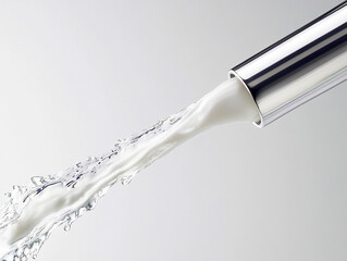 pouring milk into a glass