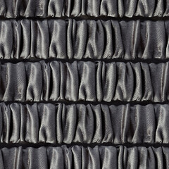 Seamless 4k photo texture material of gray colored atlas cloth frill.