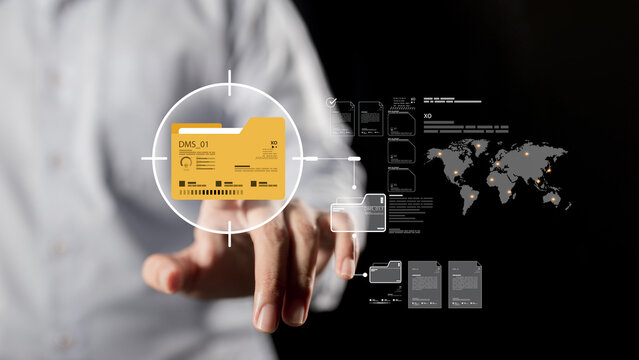 Database management system integrates document planning, enterprise resource allocation, and server file access for streamlined datum processing and secure information control