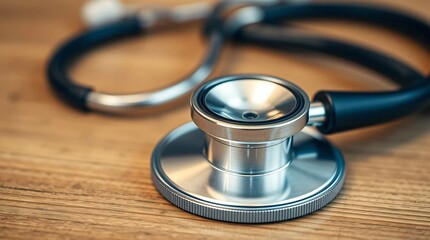 Close up of stethoscope on table