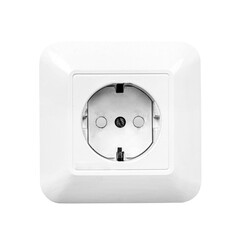Wall socket, closeup object. Isolated on transparent background