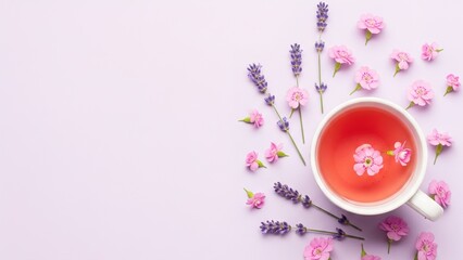 Aromatic Herbal Infusion with Flowers for a Relaxing Moment