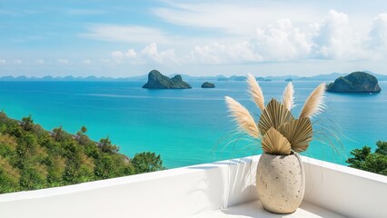 Turquoise Sea and Island Tranquility Tropical Paradise Getaway Vacation