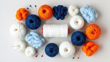Colorful and Various Textile Yarn Balls and Textile Supplies