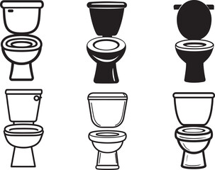 toilet icon clean simple silhouette black vector illustration