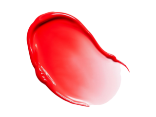 Red lip gloss swatch isolated on transparent background