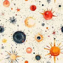 Colorful Spot Pattern with Various Shapes and Sizes