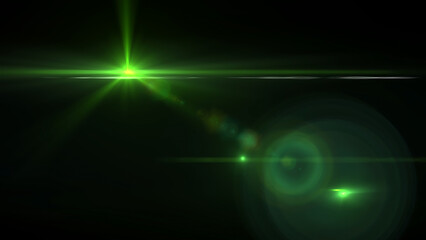 green Light Glow Starburst Effect on White Background