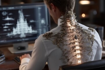 Futuristic Designer with Illuminated Spine.