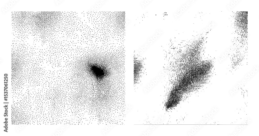Poster vector abstract portrait of a face composed of scattered dots.