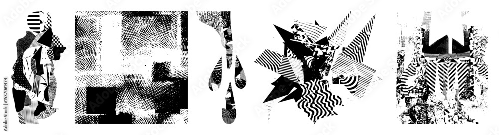 Poster Vector Abstract geometric shapes create a dynamic textured composition.