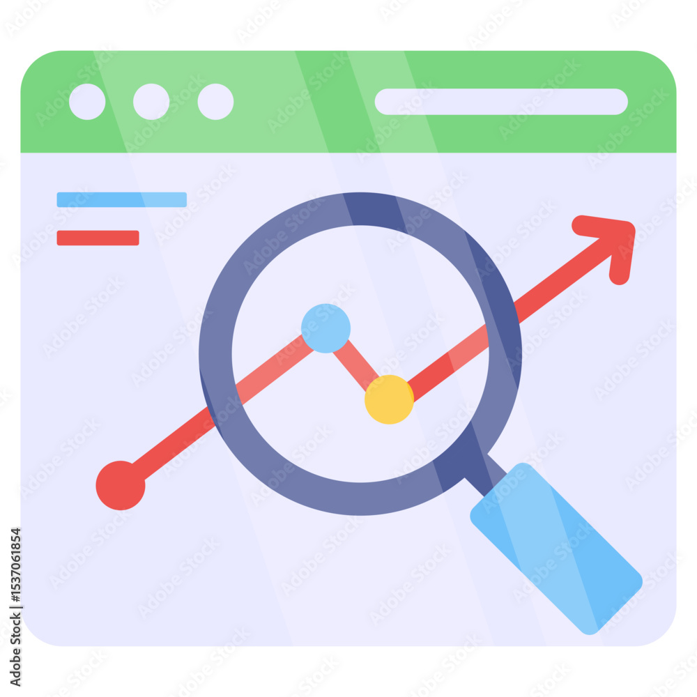 Aufkleber digital marketing analytics and web optimization icon showing business growth trends and performance
