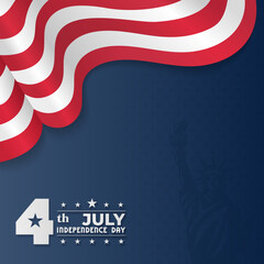 Happy Independence Day USA background with united states flag. 4th of july banner