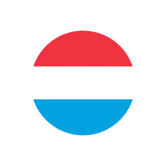 luxembourg round flag, vector isolated on transparent background