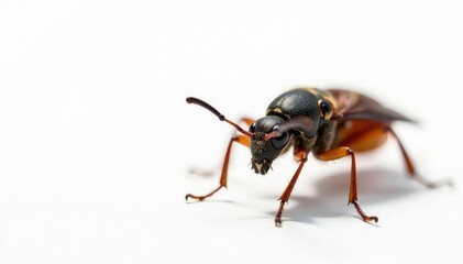 Fototapeta premium Close-up of single insect on pure white background, arthropod, graphic, closeup