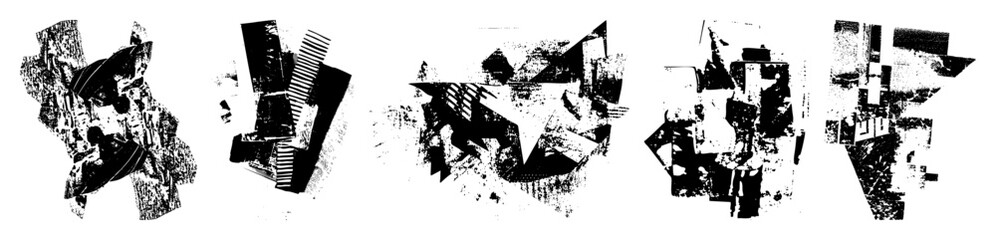 Obraz premium Vector Abstract geometric shapes create a dynamic distressed vector .
