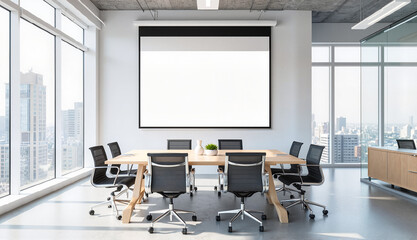 empty conference room with empty seats