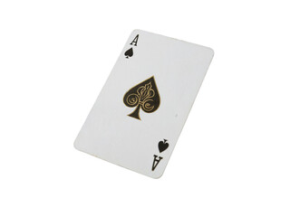Ace of spades playing card isolated on transparent background
