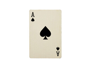 Ace of spades playing card isolated on transparent background
