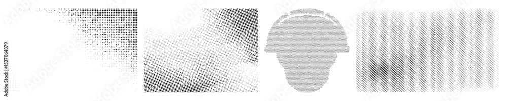Aufkleber vector abstract figure with dotted texture and geometric shapes.