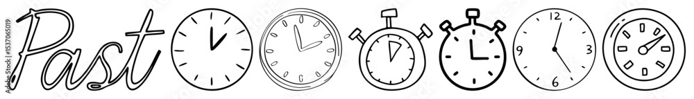 Poster Vector Time Concept with Clocks and Typography