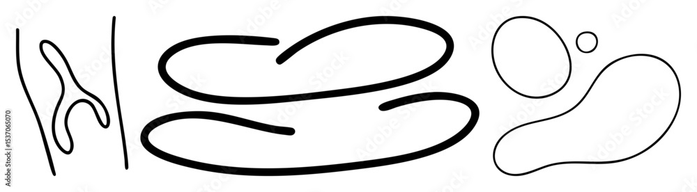 Poster vector abstract black lines form looping shapes and minimalist curves.