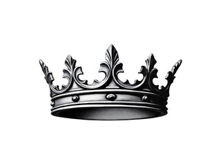 Silver king crown isolated on transparent background
