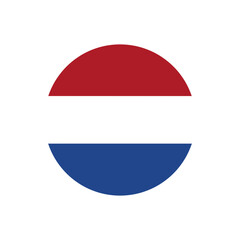 netherlands round flag, vector isolated on transparent background