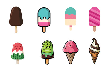 Colorful Summer Ice Cream Set