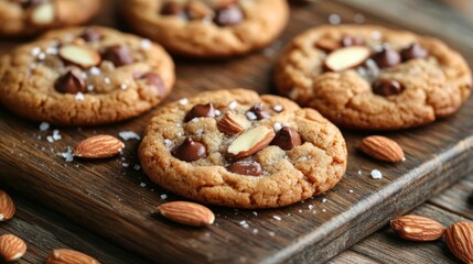 Delicious almond chocolate chip cookies