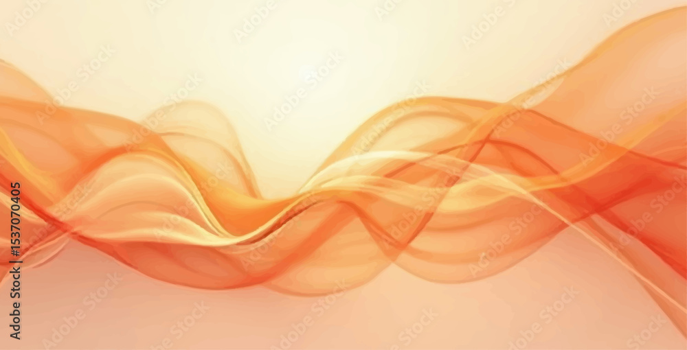 Poster abstract red and orange flowing wave pattern design for a dynamic background illustration