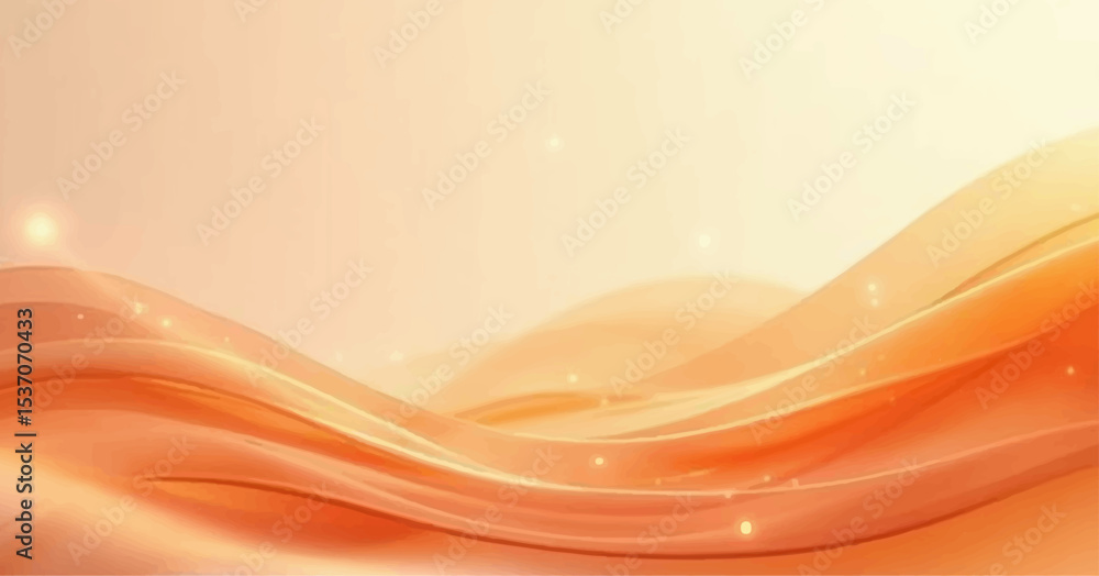 Poster abstract orange and yellow waves flow with light and energy, creating a dynamic and colourful backgr