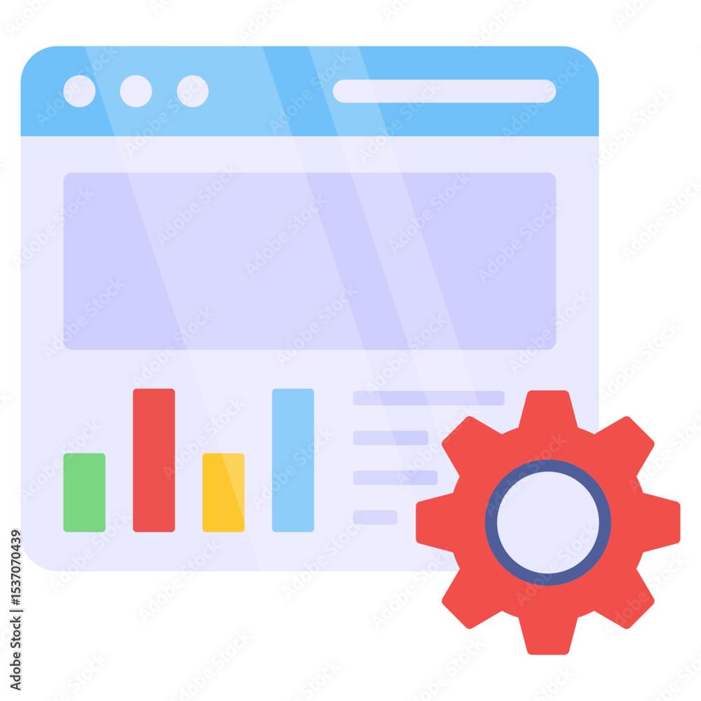 Poster digital marketing analytics and web performance optimization flat icon